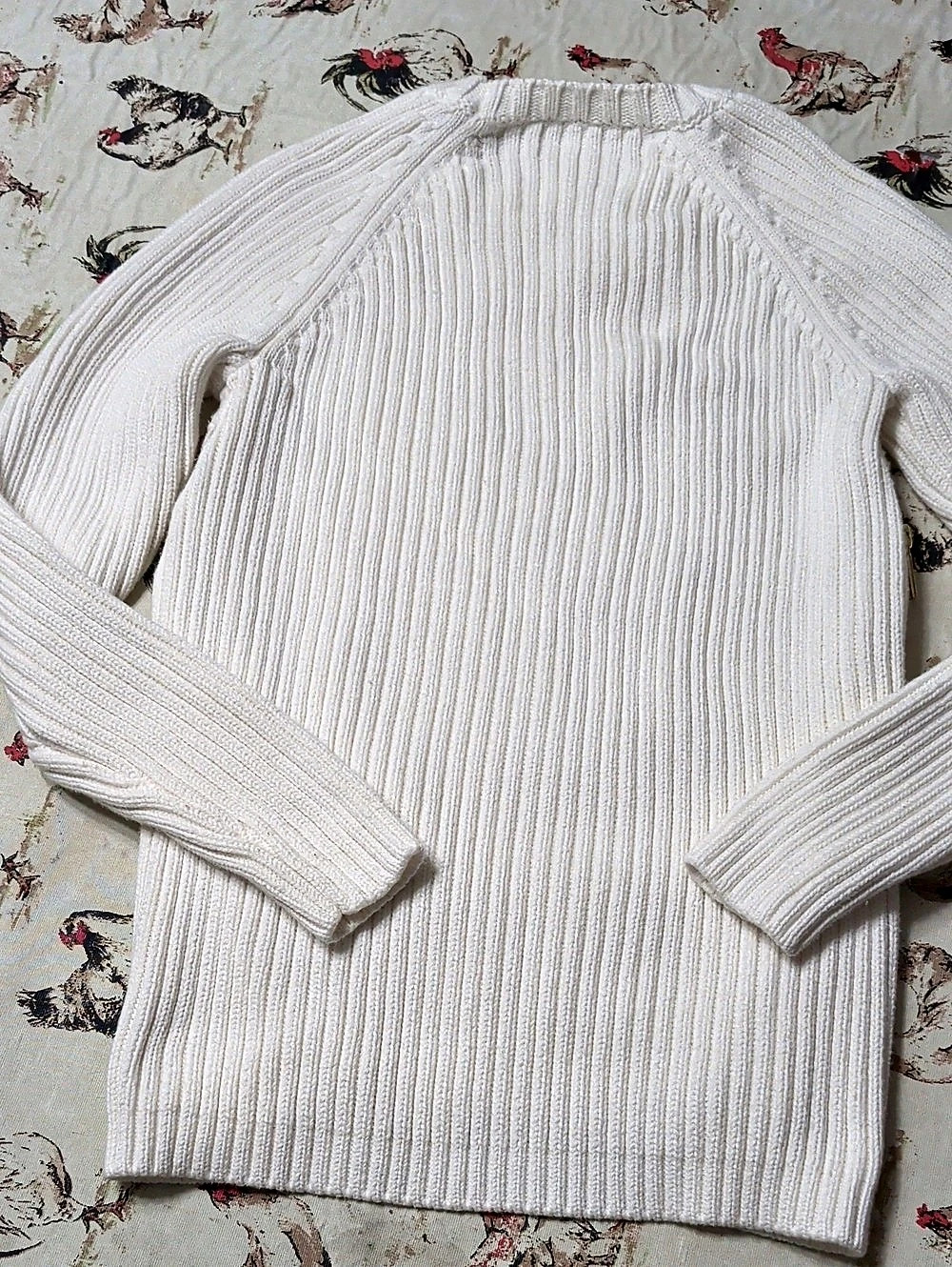 Michael Kors Cable Knit Side-Zip Pullover Sweater Cream Small - Picture 3 of 4